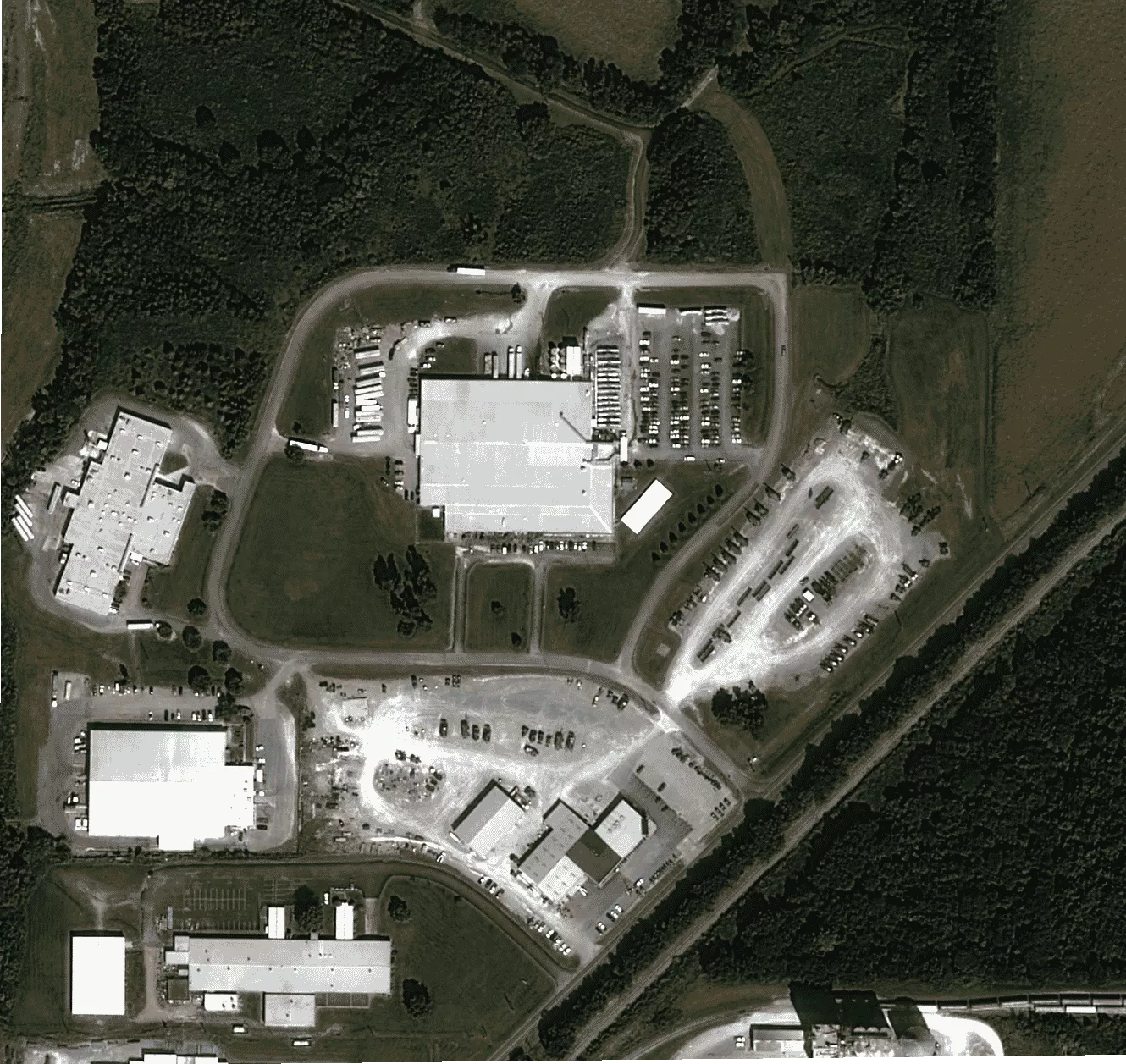 Aerial view of an industrial facility